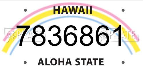7836861 Hawaii License Plate