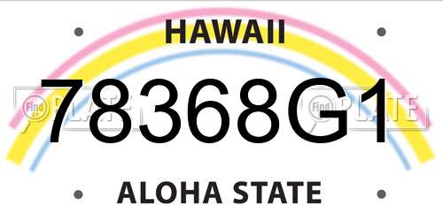 78368G1 Hawaii License Plate