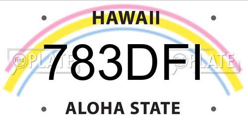 783DFI Hawaii License Plate