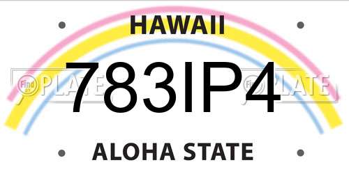 783IP4 Hawaii License Plate