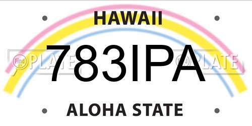 783IPA Hawaii License Plate