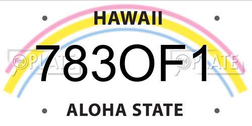 783OF1 Hawaii License Plate