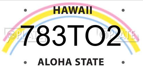 783TO2 Hawaii License Plate