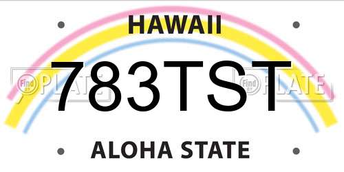 783TST Hawaii License Plate