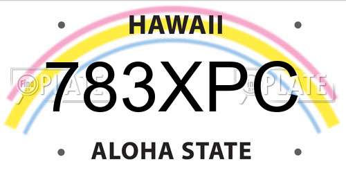 783XPC Hawaii License Plate