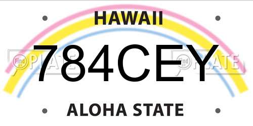 784CEY Hawaii License Plate