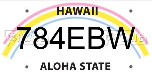 784EBW Hawaii License Plate