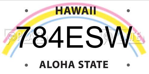 784ESW Hawaii License Plate