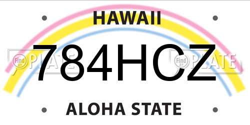 784HCZ Hawaii License Plate