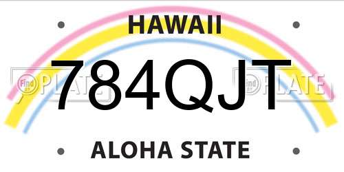 784QJT Hawaii License Plate