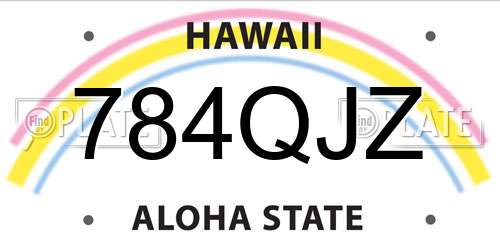 784QJZ Hawaii License Plate