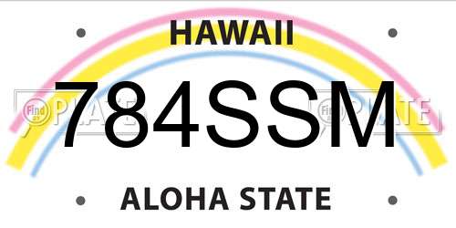 784SSM Hawaii License Plate