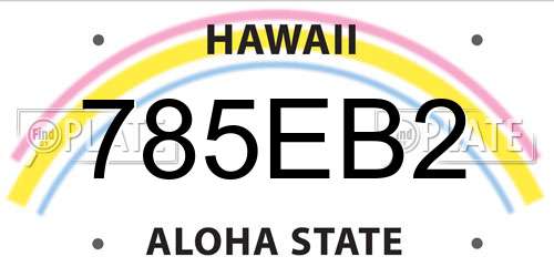 785EB2 Hawaii License Plate