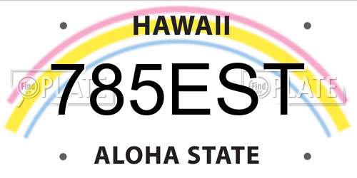 785EST Hawaii License Plate