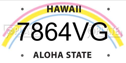 7864VG Hawaii License Plate