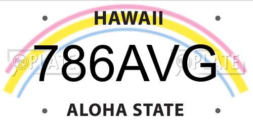 786AVG Hawaii License Plate