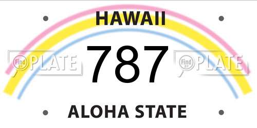 787 Hawaii License Plate