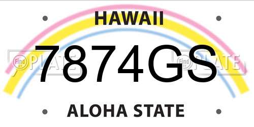 7874GS Hawaii License Plate