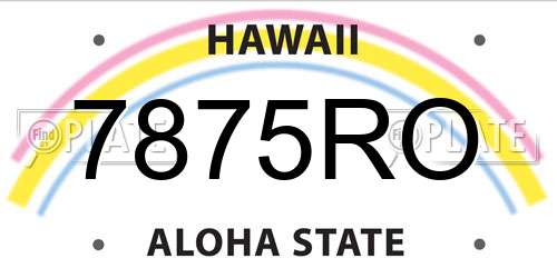 7875RO Hawaii License Plate