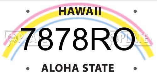 7878RO Hawaii License Plate