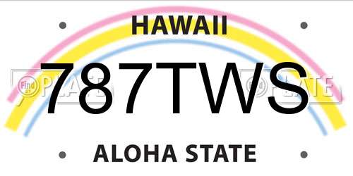 787TWS Hawaii License Plate