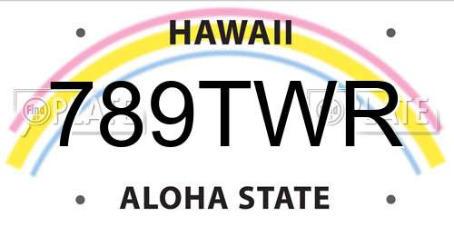 789TWR Hawaii License Plate