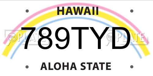 789TYD Hawaii License Plate