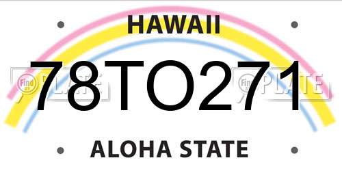 78TO271 Hawaii License Plate