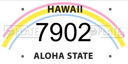 7902 Hawaii License Plate