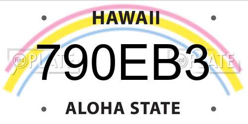 790EB3 Hawaii License Plate