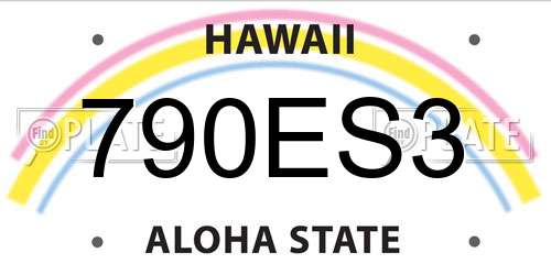 790ES3 Hawaii License Plate