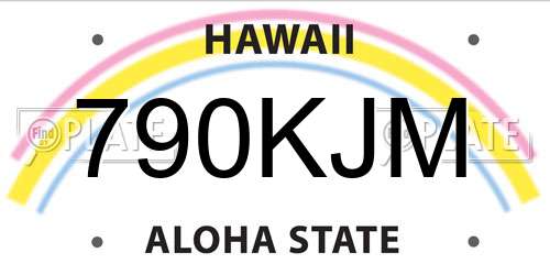 790KJM Hawaii License Plate