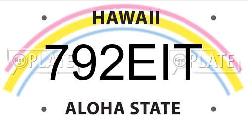792EIT Hawaii License Plate