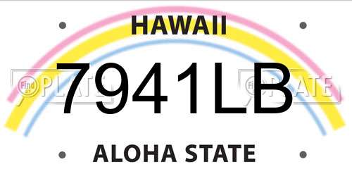 7941LB Hawaii License Plate