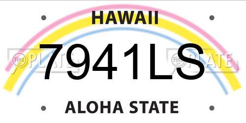 7941LS Hawaii License Plate