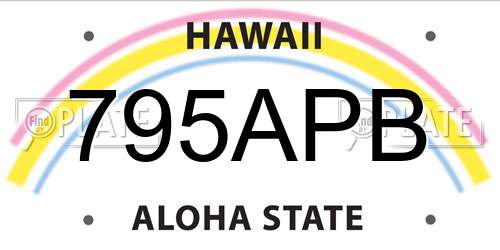 795APB Hawaii License Plate