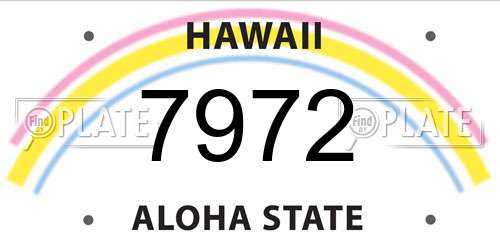 7972 Hawaii License Plate