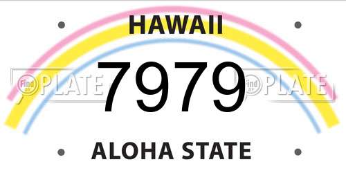 7979 Hawaii License Plate
