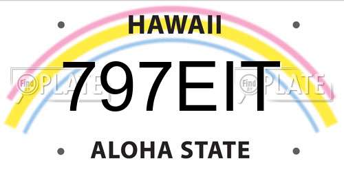 797EIT Hawaii License Plate