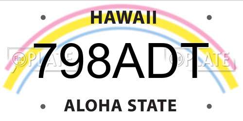 798ADT Hawaii License Plate