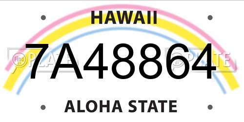 7A48864 Hawaii License Plate