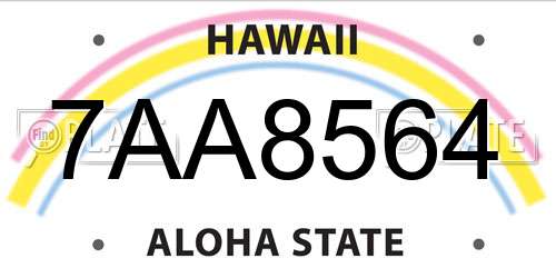 7AA8564 Hawaii License Plate