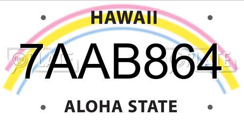 7AAB864 Hawaii License Plate
