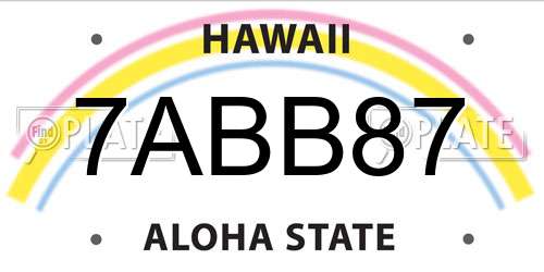 7ABB87 Hawaii License Plate