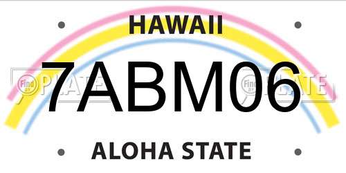 7ABM06 Hawaii License Plate