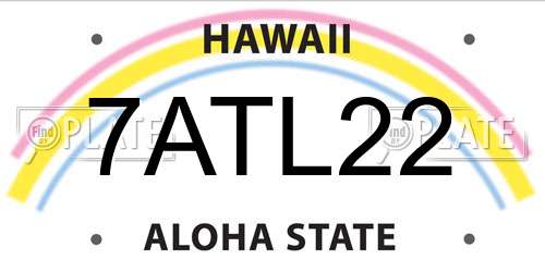 7ATL22 Hawaii License Plate