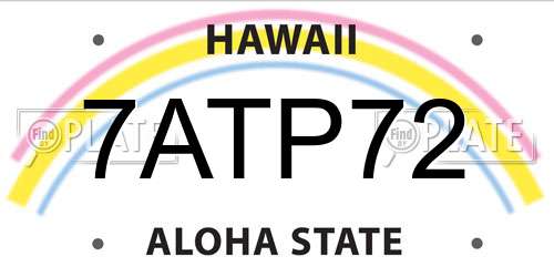 7ATP72 Hawaii License Plate