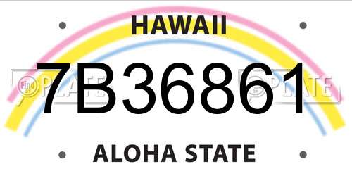 7B36861 Hawaii License Plate