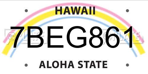 7BEG861 Hawaii License Plate