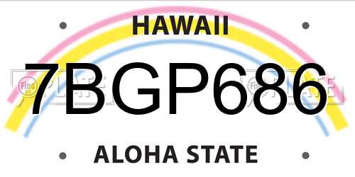 7BGP686 Hawaii License Plate